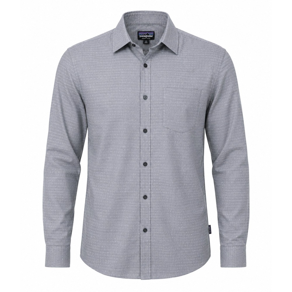 Patagonia grey long sleeve button up shirt